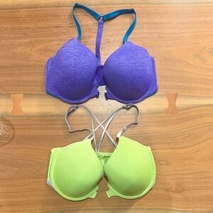 NWOT Victoria’s Secret Racerback Semi Demi Bras Bundle Size 34DD (2 Bras)